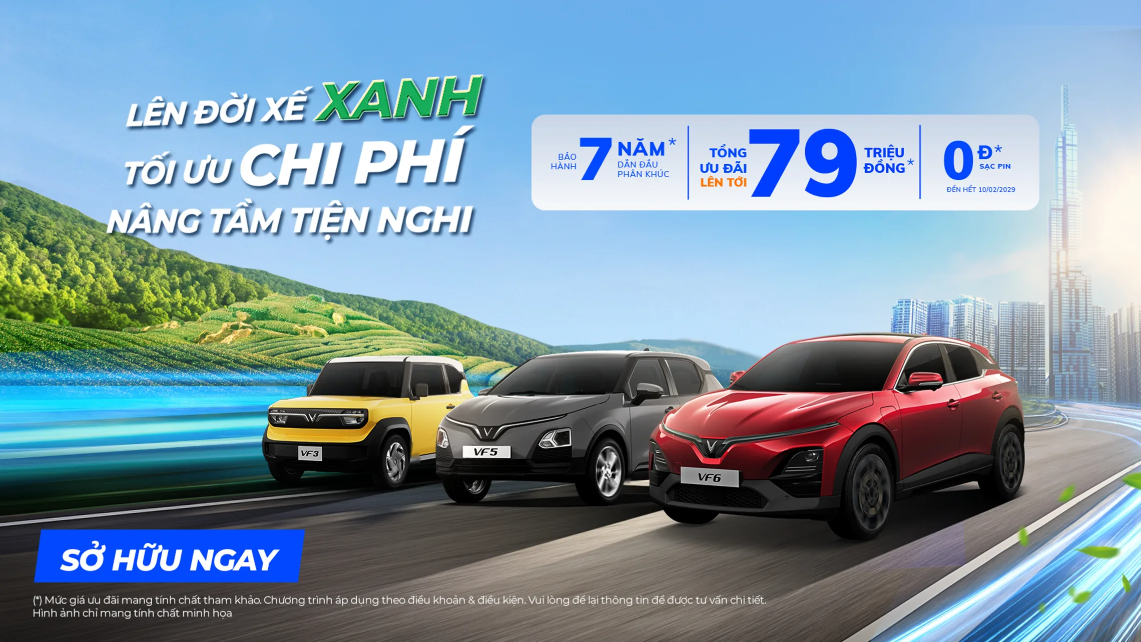 baner vinfast len doi xe xanh